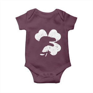 Funny St Patricks Day Dinosaur Shamrock Baby Onesie TS11 Maroon Print Your Wear