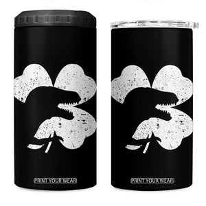 Funny St Patricks Day Dinosaur Shamrock 4 in 1 Can Cooler Tumbler TS11 One Size: 16 oz Black Print Your Wear