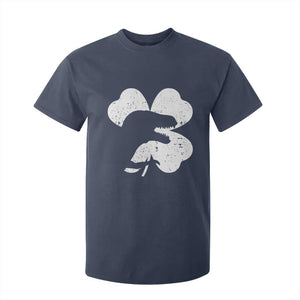 Funny St Patricks Day Dinosaur Shamrock T Shirt For Kid TS11 Navy Print Your Wear