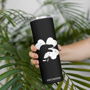 Funny St Patricks Day Dinosaur Shamrock Skinny Tumbler TS11 Print Your Wear