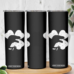 Funny St Patricks Day Dinosaur Shamrock Skinny Tumbler TS11 Print Your Wear