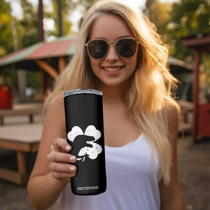 Funny St Patricks Day Dinosaur Shamrock Skinny Tumbler TS11 Print Your Wear