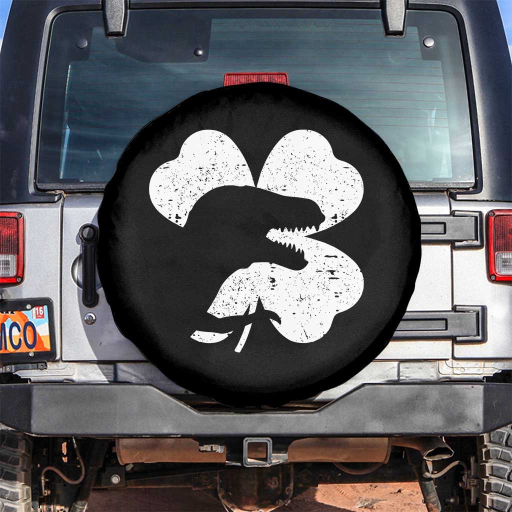 Funny St Patricks Day Dinosaur Shamrock Spare Tire Cover TS11 No hole Black Print Your Wear
