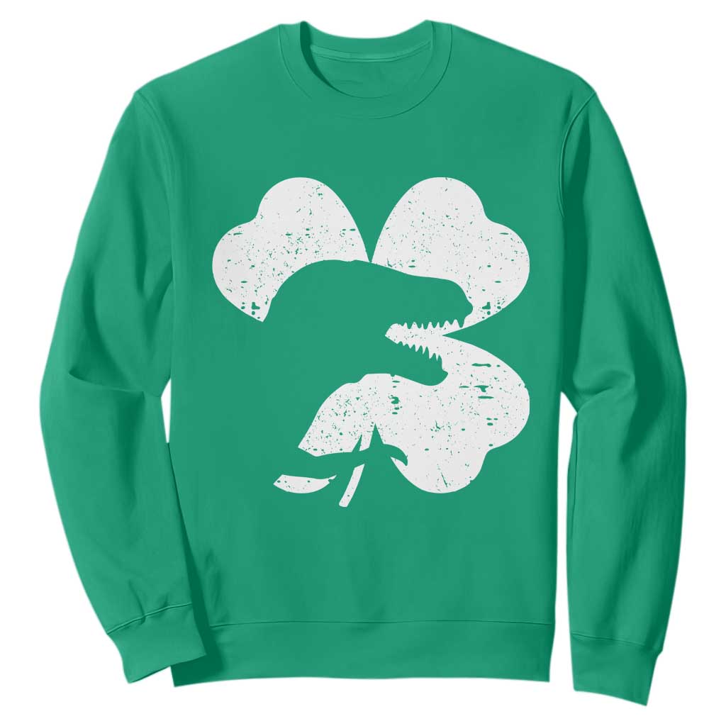 Funny St Patricks Day Dinosaur Shamrock Sweatshirt TS11 Irish Green Print Your Wear