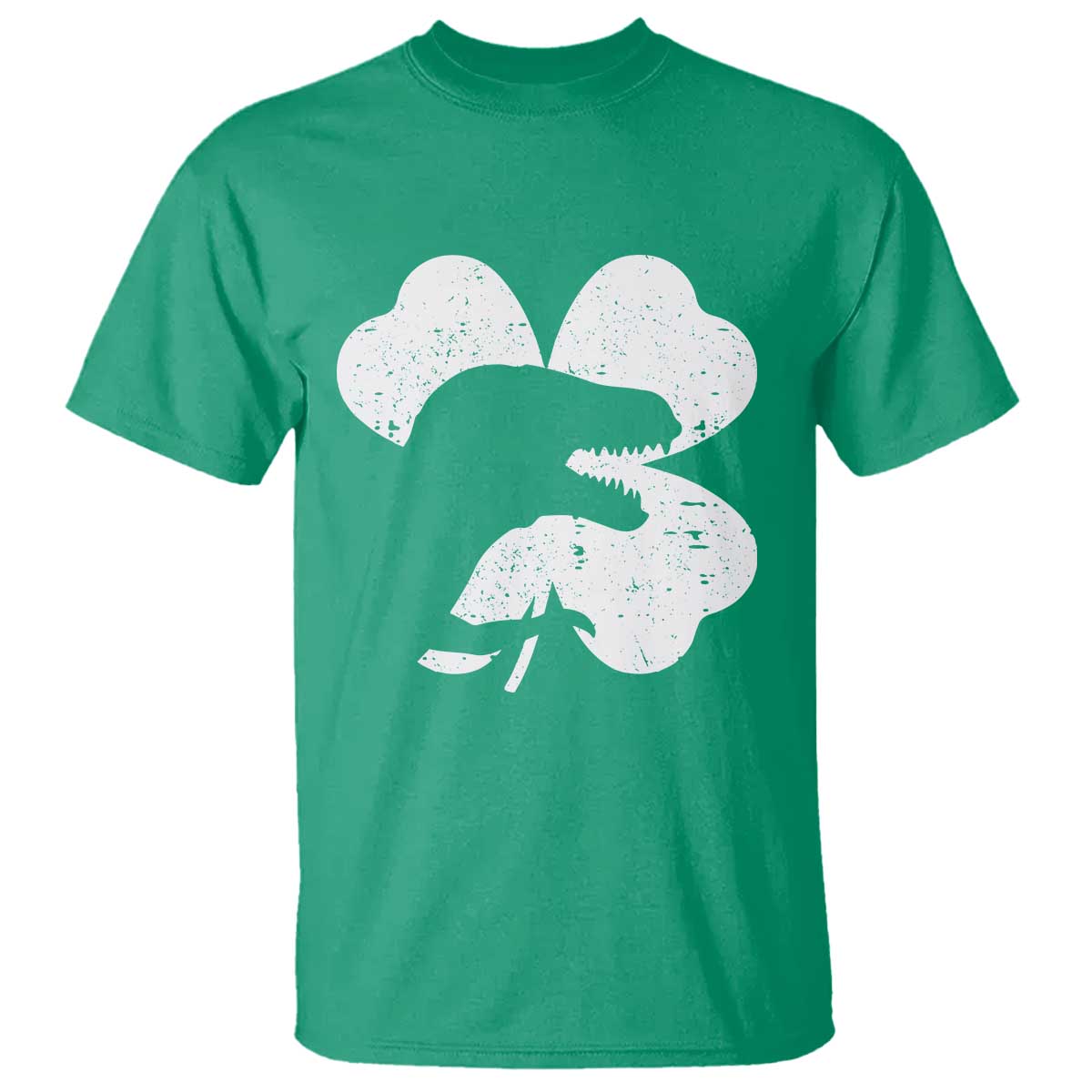 Funny St Patricks Day Dinosaur Shamrock T Shirt