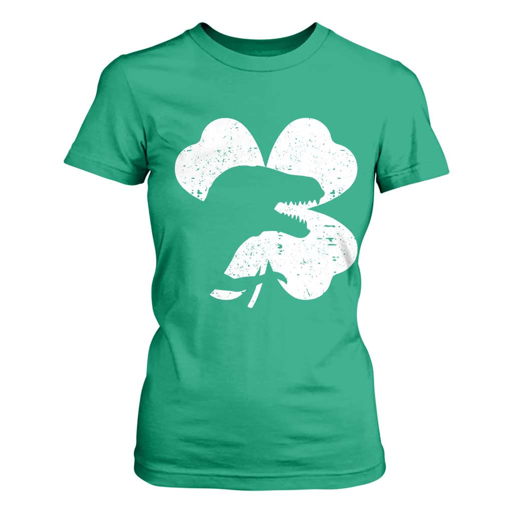 Funny St Patricks Day Dinosaur Shamrock T Shirt For Women TS11 Irish Green Print Your Wear