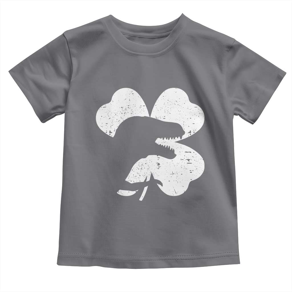 Funny St Patricks Day Dinosaur Shamrock Toddler T Shirt TS11 Charcoal Print Your Wear