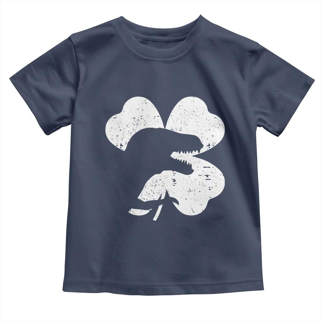 Funny St Patricks Day Dinosaur Shamrock Toddler T Shirt TS11 Navy Print Your Wear