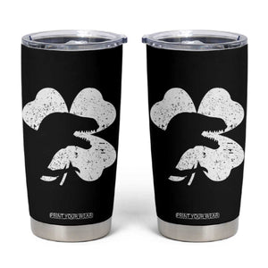 Funny St Patricks Day Dinosaur Shamrock Tumbler Cup TS11 Black Print Your Wear