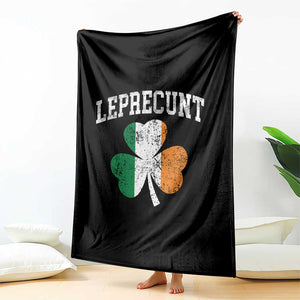 Funny Leprecunt St Patricks Day Throw Blanket Vintage Irish Shamrock Adult Humor TS11 Print Your Wear