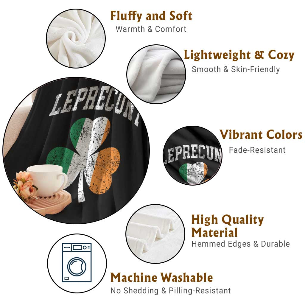Funny Leprecunt St Patricks Day Throw Blanket Vintage Irish Shamrock Adult Humor TS11 Print Your Wear