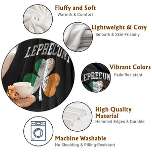Funny Leprecunt St Patricks Day Throw Blanket Vintage Irish Shamrock Adult Humor TS11 Print Your Wear