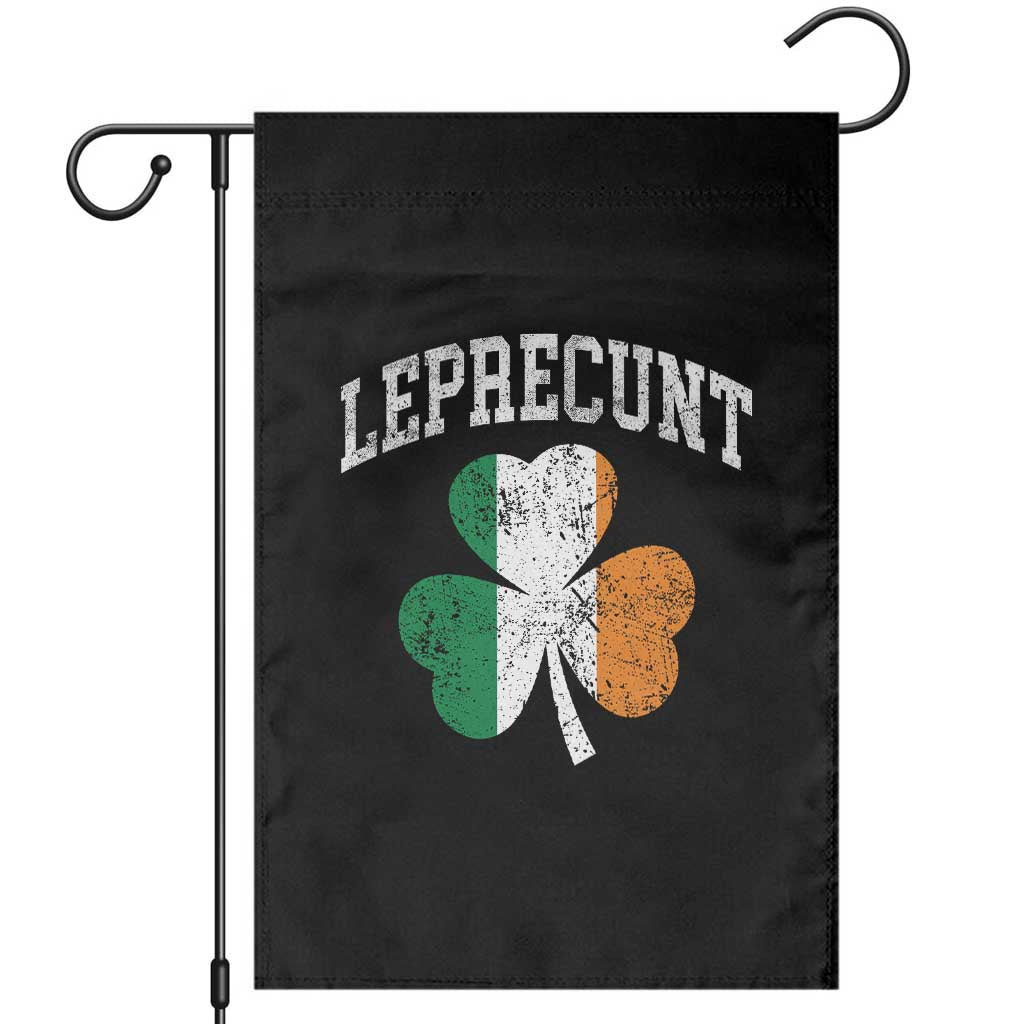 Funny Leprecunt St Patricks Day Garden Flag Vintage Irish Shamrock Adult Humor TS11 Black Print Your Wear