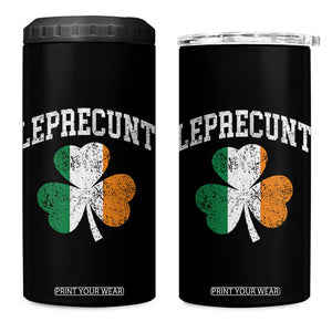 Funny Leprecunt St Patricks Day 4 in 1 Can Cooler Tumbler Vintage Irish Shamrock Adult Humor TS11 One Size: 16 oz Black Print Your Wear