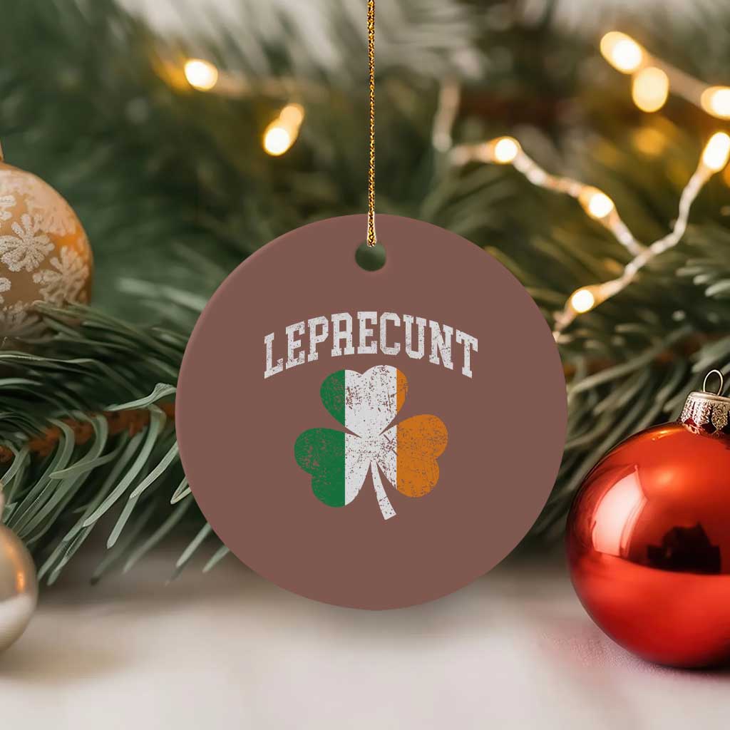 Funny Leprecunt St Patricks Day Ceramic Ornament Vintage Irish Shamrock Adult Humor TS11 1pc Mocha Print Your Wear