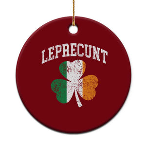 Funny Leprecunt St Patricks Day Ceramic Ornament Vintage Irish Shamrock Adult Humor TS11 1pc Red Print Your Wear