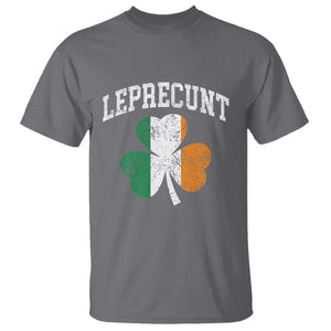 Funny Leprecunt St Patricks Day T Shirt Vintage Irish Shamrock Adult Humor TS11 Charcoal Print Your Wear