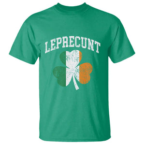 Funny Leprecunt St Patricks Day T Shirt Vintage Irish Shamrock Adult Humor
