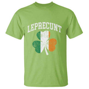 Funny Leprecunt St Patricks Day T Shirt Vintage Irish Shamrock Adult Humor