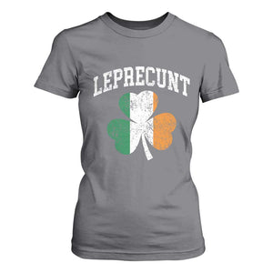 Funny Leprecunt St Patricks Day T Shirt For Women Vintage Irish Shamrock Adult Humor TS11 Charcoal Print Your Wear