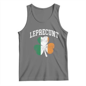 Funny Leprecunt St Patricks Day Tank Top Vintage Irish Shamrock Adult Humor TS11 Black Heather Print Your Wear