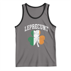 Funny Leprecunt St Patricks Day Tank Top Vintage Irish Shamrock Adult Humor TS11 Deep Heather Black Print Your Wear