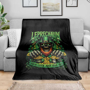 St Patricks Day Horror Leprechaun Throw Blanket Your Luck Just Ran Out Creepy St Pattys Day TS11 Print Your Wear