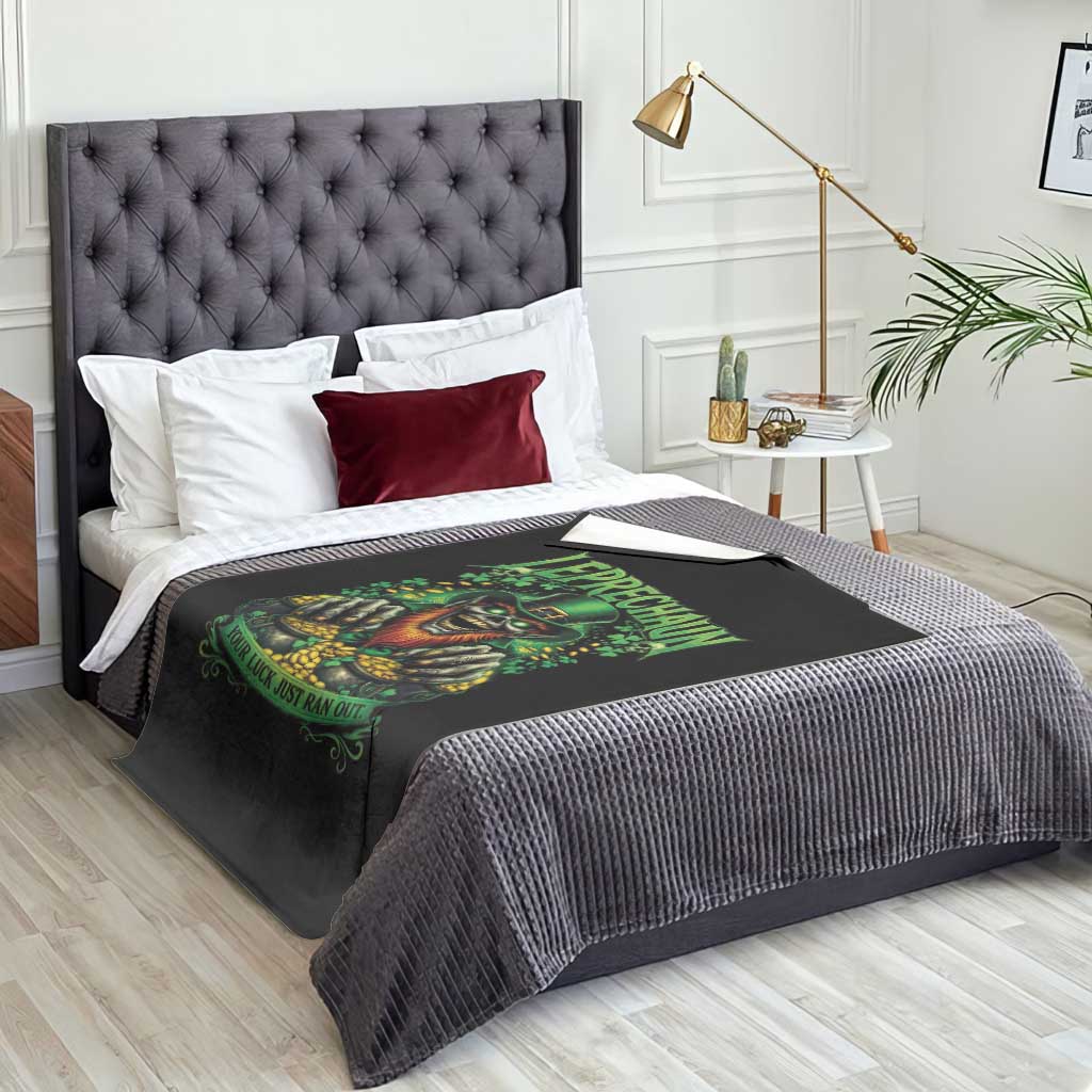 St Patricks Day Horror Leprechaun Throw Blanket Your Luck Just Ran Out Creepy St Pattys Day TS11 Print Your Wear