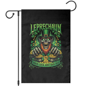St Patricks Day Horror Leprechaun Garden Flag Your Luck Just Ran Out Creepy St Pattys Day TS11 Black Print Your Wear