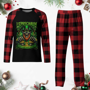 St Patricks Day Horror Leprechaun Plaid Pajama Set Your Luck Just Ran Out Creepy St Pattys Day TS11 Buffalo Plaid Print Your Wear