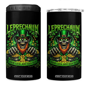 St Patricks Day Horror Leprechaun 4 in 1 Can Cooler Tumbler Your Luck Just Ran Out Creepy St Pattys Day TS11 One Size: 16 oz Black Print Your Wear