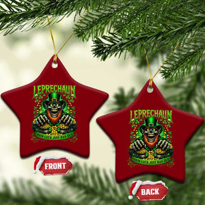 St Patricks Day Horror Leprechaun Ceramic Ornament Your Luck Just Ran Out Creepy St Pattys Day TS11 Print Your Wear