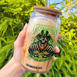 St Patricks Day Horror Leprechaun Glass Can Your Luck Just Ran Out Creepy St Pattys Day TS11 Black Print Your Wear