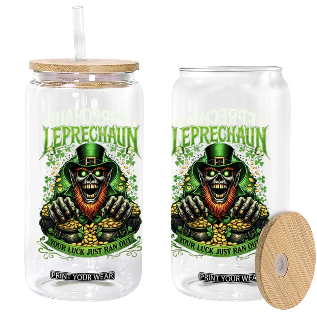 St Patricks Day Horror Leprechaun Glass Can Your Luck Just Ran Out Creepy St Pattys Day TS11 Print Your Wear
