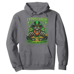 St Patricks Day Horror Leprechaun Hoodie Your Luck Just Ran Out Creepy St Pattys Day TS11 Charcoal Print Your Wear