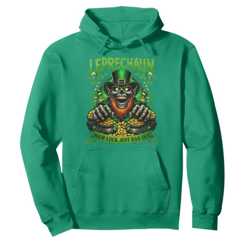 St Patricks Day Horror Leprechaun Hoodie Your Luck Just Ran Out Creepy St Pattys Day TS11 Irish Green Print Your Wear