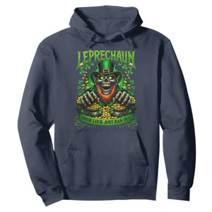 St Patricks Day Horror Leprechaun Hoodie Your Luck Just Ran Out Creepy St Pattys Day TS11 Navy Print Your Wear