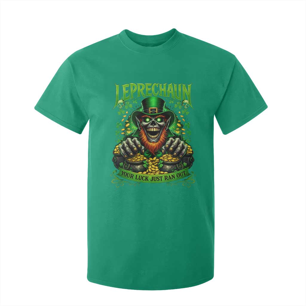 St Patricks Day Horror Leprechaun T Shirt For Kid Your Luck Just Ran Out Creepy St Pattys Day TS11 Irish Green Print Your Wear