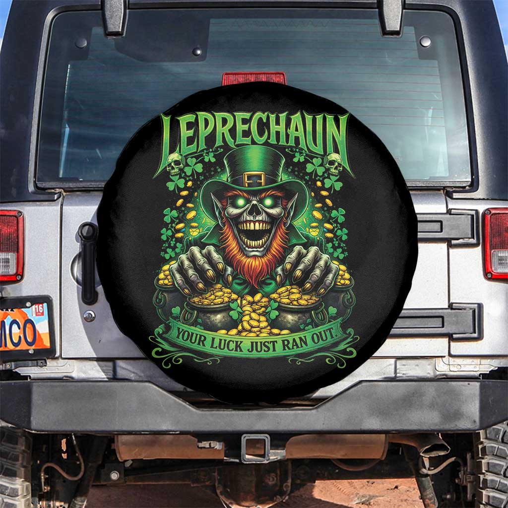 St Patricks Day Horror Leprechaun Spare Tire Cover Your Luck Just Ran Out Creepy St Pattys Day TS11 No hole Black Print Your Wear