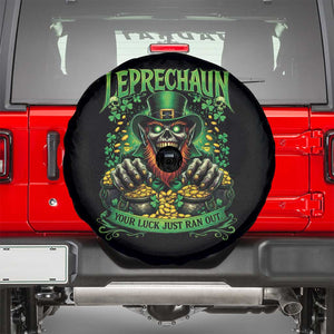 St Patricks Day Horror Leprechaun Spare Tire Cover Your Luck Just Ran Out Creepy St Pattys Day TS11 Black Print Your Wear