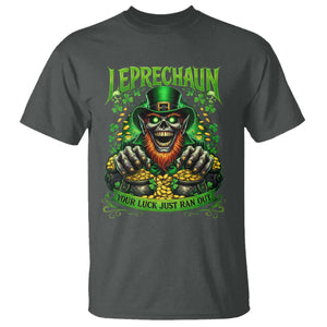 St Patricks Day Horror Leprechaun T Shirt Your Luck Just Ran Out Creepy St Pattys Day TS11 Dark Heather Print Your Wear