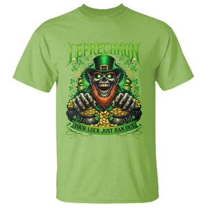 St Patricks Day Horror Leprechaun T Shirt Your Luck Just Ran Out Creepy St Pattys Day TS11 Lime Print Your Wear