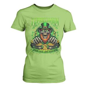 St Patricks Day Horror Leprechaun T Shirt For Women Your Luck Just Ran Out Creepy St Pattys Day TS11 Lime Print Your Wear