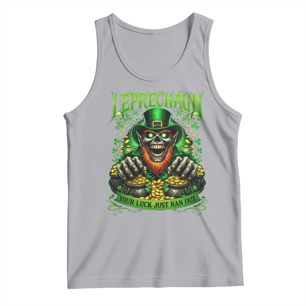 St Patricks Day Horror Leprechaun Tank Top Your Luck Just Ran Out Creepy St Pattys Day TS11 Athletic Heather Print Your Wear