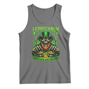 St Patricks Day Horror Leprechaun Tank Top Your Luck Just Ran Out Creepy St Pattys Day TS11 Black Heather Print Your Wear
