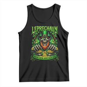St Patricks Day Horror Leprechaun Tank Top Your Luck Just Ran Out Creepy St Pattys Day TS11 Black Print Your Wear