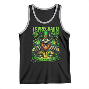 St Patricks Day Horror Leprechaun Tank Top Your Luck Just Ran Out Creepy St Pattys Day TS11 Black Athletic Heather Print Your Wear