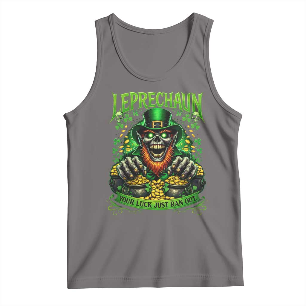 St Patricks Day Horror Leprechaun Tank Top Your Luck Just Ran Out Creepy St Pattys Day TS11 Deep Heather Print Your Wear
