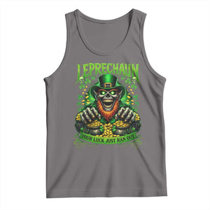 St Patricks Day Horror Leprechaun Tank Top Your Luck Just Ran Out Creepy St Pattys Day TS11 Deep Heather Print Your Wear