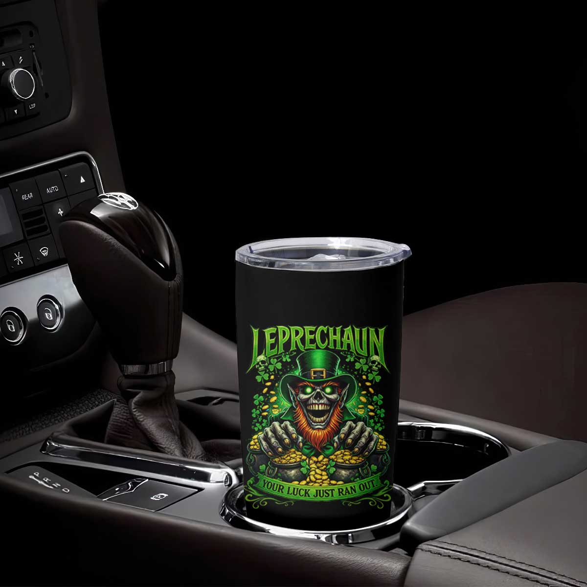 St Patricks Day Horror Leprechaun Tumbler Cup Your Luck Just Ran Out Creepy St Pattys Day TS11 Print Your Wear